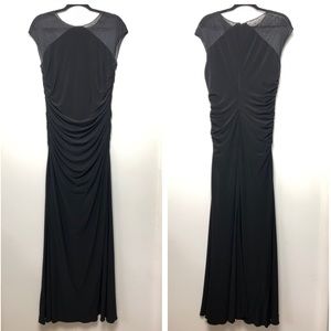 JS Boutique New York Black Ruched Evening Gown